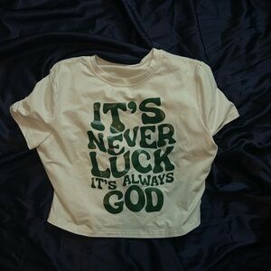 Kids Cream and Green Graphic Tee